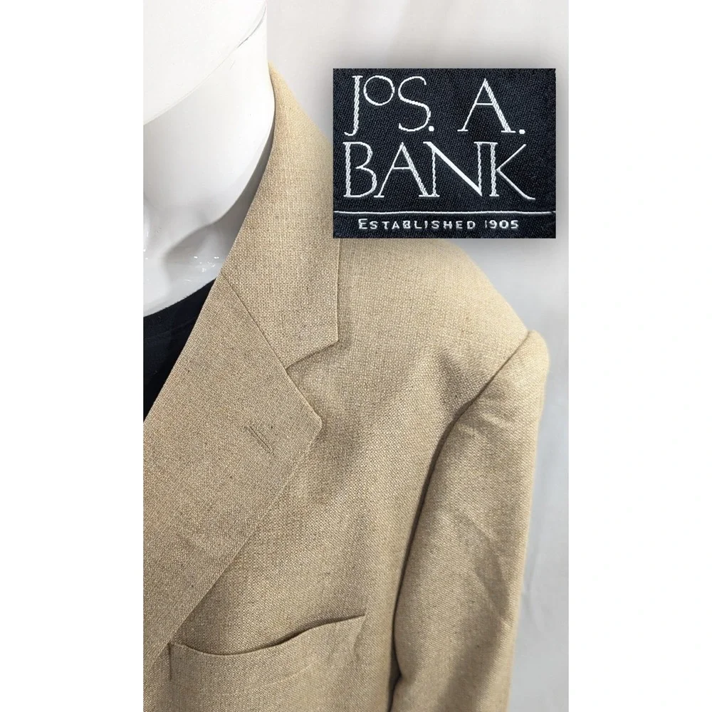 Jos. A. Bank Unstructured Blazer Sports Suit‎ Jacket 100% Silk 52R Slim 52